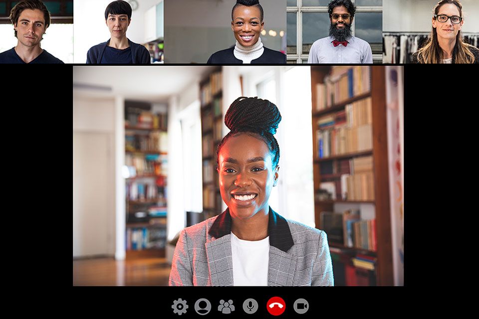 virtual conference screen with multiple users