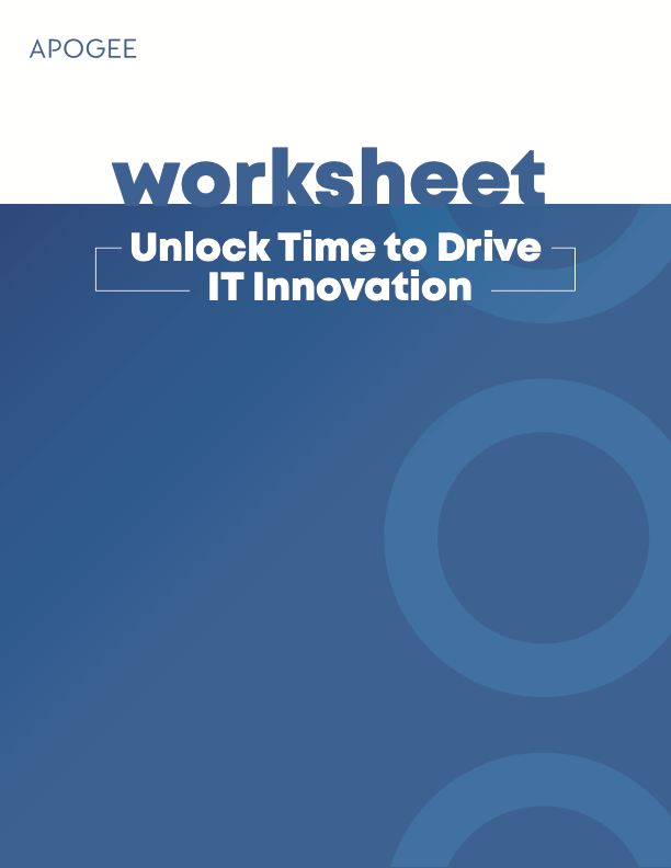 cover of 'worksheet: unlock time to drive IT innovation' document