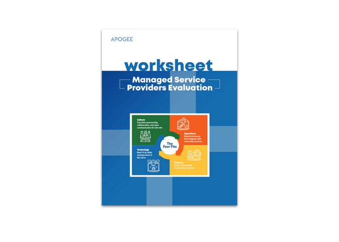 cover of 'worksheet: managed service providers evaluation' document