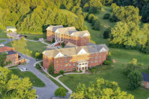 aerial view of college campus