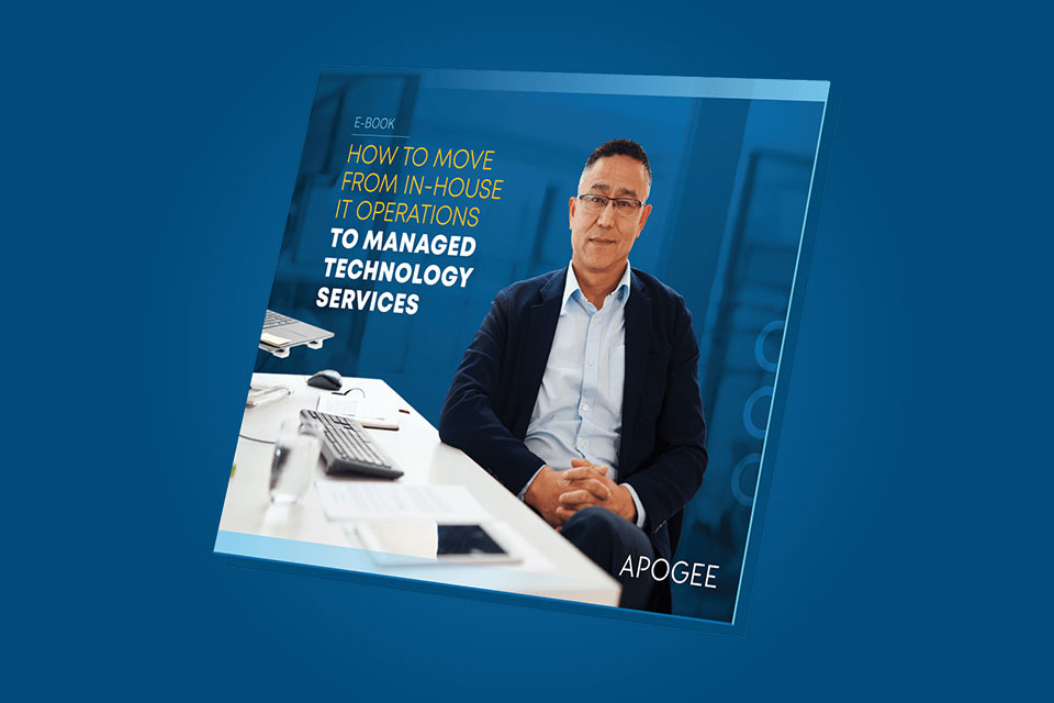 cover of 'how to move from in-house it operations to managed technology services' e-book