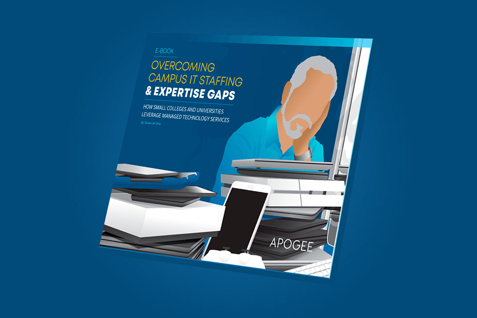 cover of 'overcoming campus IT staffing and expertise gaps' e-book