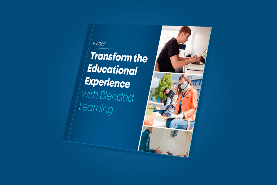 cover of 'transform the educational experience with blended learning' e-book